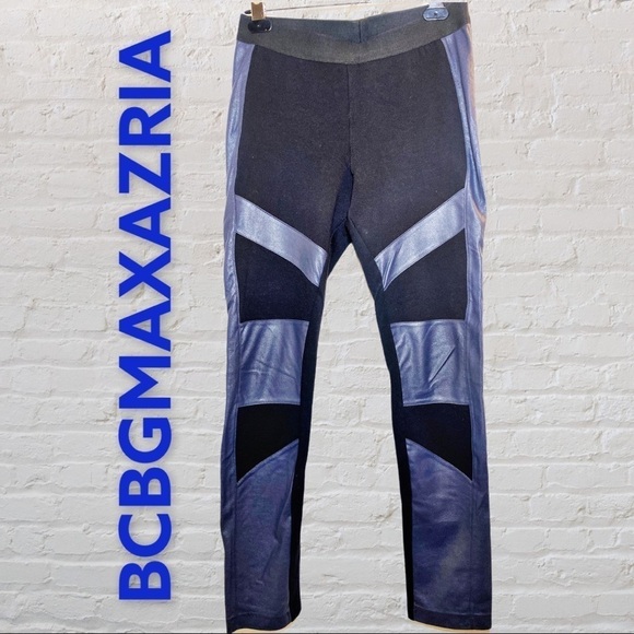 BCBGMAXAZRIA Bayle Faux Leather Moto Leggings, Size Small - Picture 6 of 7